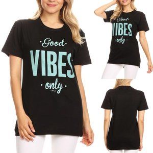 Good Vibes Only 100% Cotton Graphic Tee T Shirt